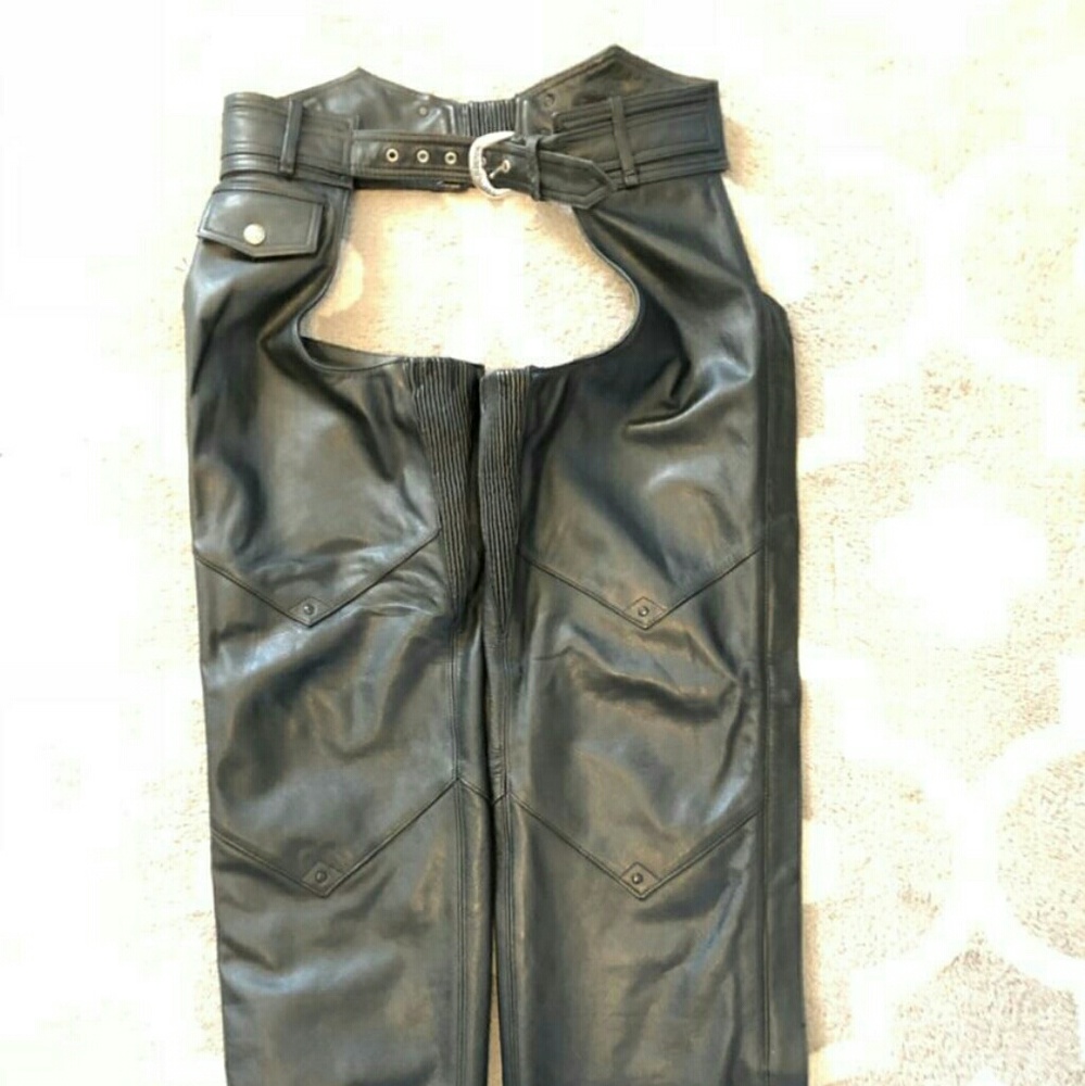 Harley Davidson Genuine Leather Chaps - Picture 4 of 6
